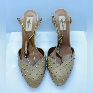 VALENTINO GARAVANI rockstud ankle chain heel sandals